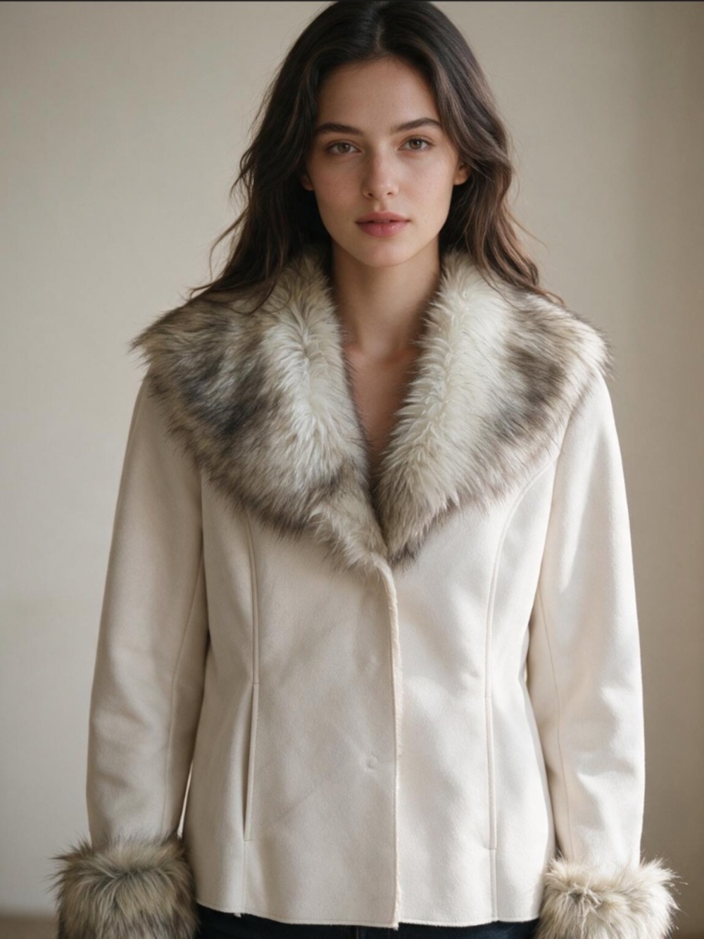 Price drop!!!!Beautiful Faux Fur and Faux Suede Jacket